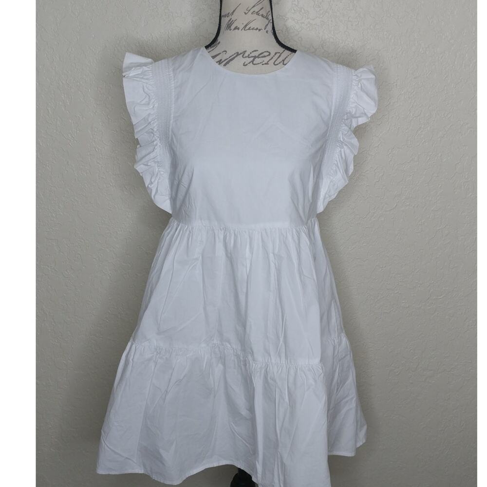 English Factory Mini Dress With Pockets White Size‎ S